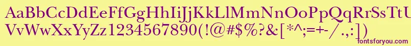 Newbaskervilleatt Font – Purple Fonts on Yellow Background