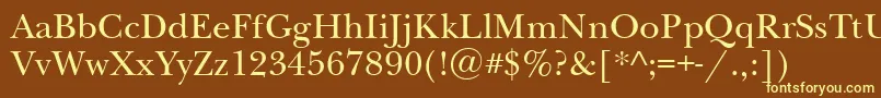Newbaskervilleatt Font – Yellow Fonts on Brown Background
