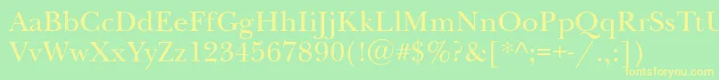 Newbaskervilleatt Font – Yellow Fonts on Green Background