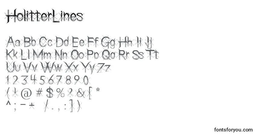A fonte HolitterLines – alfabeto, números, caracteres especiais