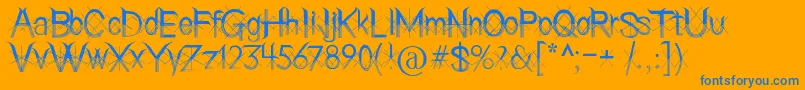 HolitterLines Font – Blue Fonts on Orange Background