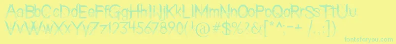 HolitterLines Font – Green Fonts on Yellow Background