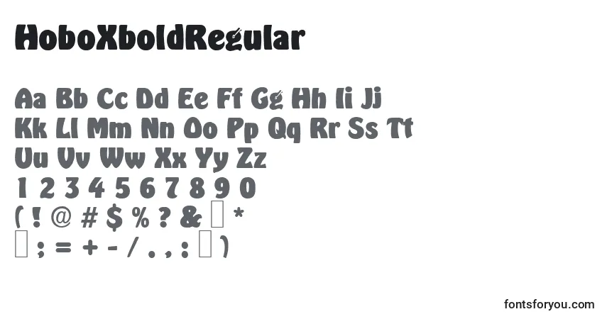 Schriftart HoboXboldRegular – Alphabet, Zahlen, spezielle Symbole
