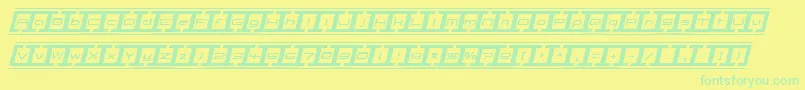 BorderBaseFutureItalic Font – Green Fonts on Yellow Background