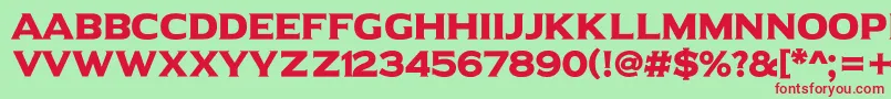 UniversalSerif Font – Red Fonts on Green Background