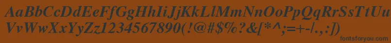 Lisätietoja VremyaBoldItalic-fontista VremyaBoldItalic-fontti – mustat fontit ruskealla taustalla