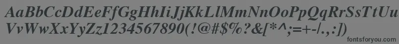 Czcionka VremyaBoldItalic – czarne czcionki na szarym tle