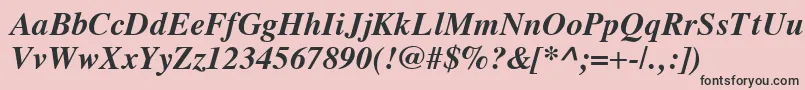 Fonte VremyaBoldItalic – fontes pretas em um fundo rosa