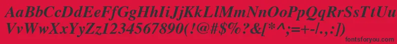 VremyaBoldItalic Font – Black Fonts on Red Background