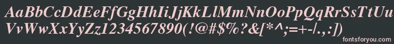 VremyaBoldItalic Font – Pink Fonts on Black Background