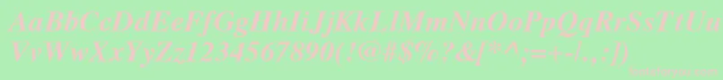 VremyaBoldItalic Font – Pink Fonts on Green Background