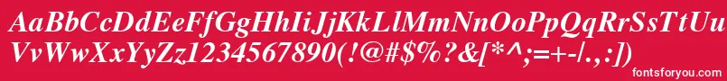 フォントVremyaBoldItalic – 赤い背景に白い文字