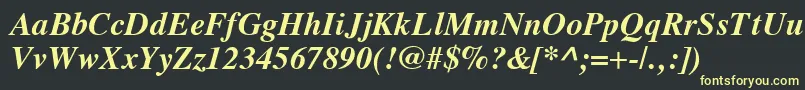 VremyaBoldItalic Font – Yellow Fonts on Black Background