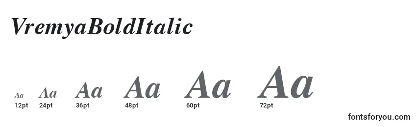 VremyaBoldItalic font sizes