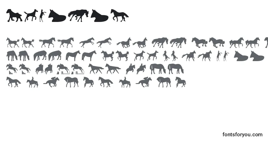 Czcionka Horses1 – alfabet, cyfry, specjalne znaki