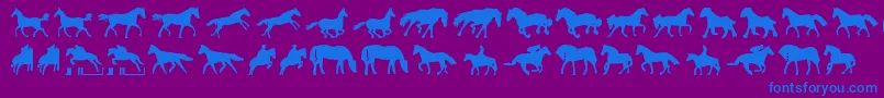 fuente Horses1 – Fuentes Azules Sobre Fondo Morado