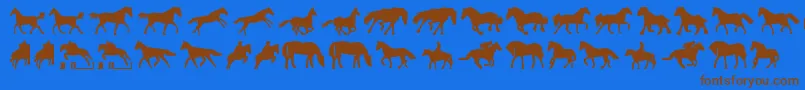 Horses1 Font – Brown Fonts on Blue Background