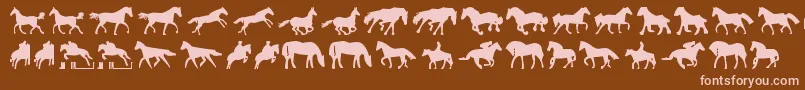 Horses1 Font – Pink Fonts on Brown Background