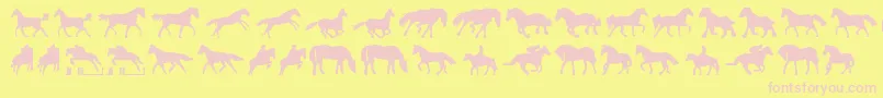 Horses1 Font – Pink Fonts on Yellow Background