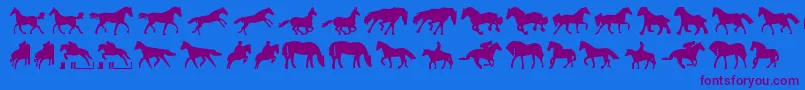 Horses1 Font – Purple Fonts on Blue Background