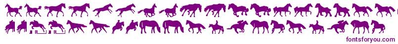 Horses1-fontti – violetit fontit valkoisella taustalla