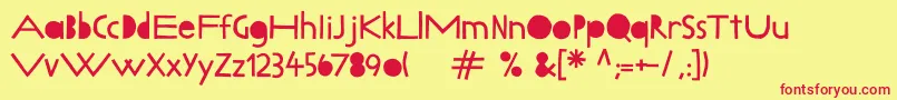 Lillybeta Font – Red Fonts on Yellow Background