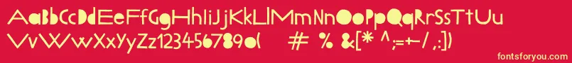 Lillybeta Font – Yellow Fonts on Red Background