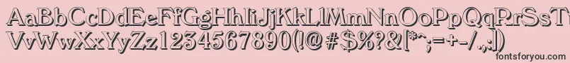 VeronashadowRegular-fontti – mustat fontit vaaleanpunaisella taustalla