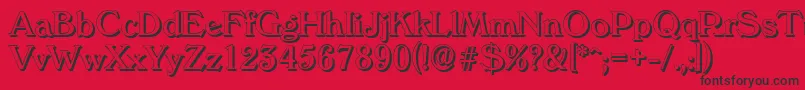 VeronashadowRegular-Schriftart – Schwarze Schriften auf rotem Hintergrund