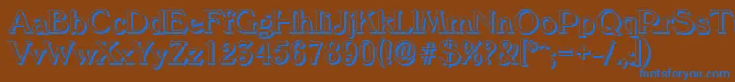 フォントVeronashadowRegular – 茶色の背景に青い文字