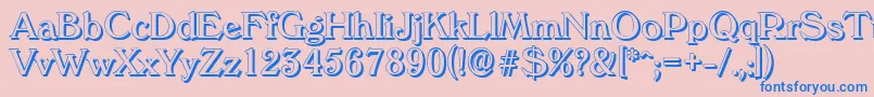 フォントVeronashadowRegular – ピンクの背景に青い文字