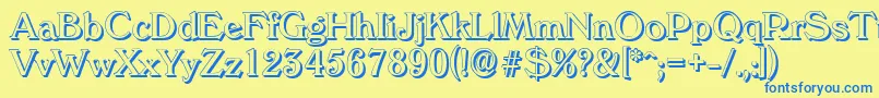 VeronashadowRegular Font – Blue Fonts on Yellow Background