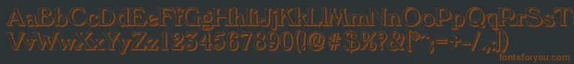 VeronashadowRegular-fontti – ruskeat fontit mustalla taustalla