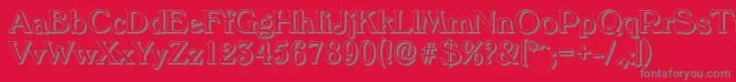 VeronashadowRegular Font – Gray Fonts on Red Background