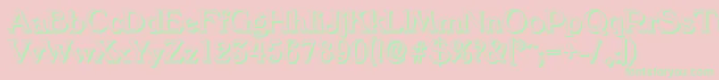 フォントVeronashadowRegular – ピンクの背景に緑の文字