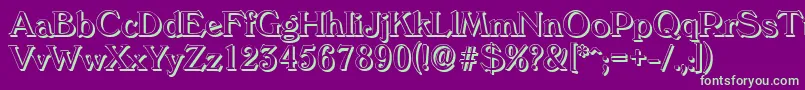 VeronashadowRegular Font – Green Fonts on Purple Background