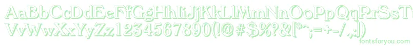 VeronashadowRegular-fontti – vihreät fontit valkoisella taustalla