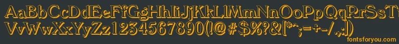 フォントVeronashadowRegular – 黒い背景にオレンジの文字