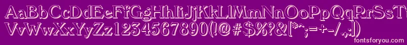 VeronashadowRegular Font – Pink Fonts on Purple Background