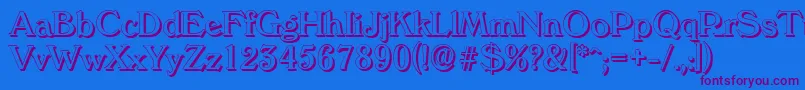 VeronashadowRegular Font – Purple Fonts on Blue Background