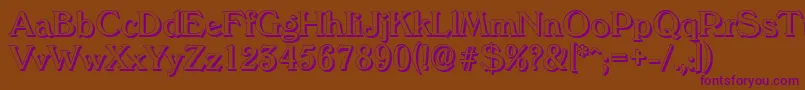 VeronashadowRegular Font – Purple Fonts on Brown Background