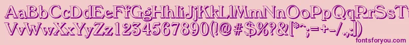 VeronashadowRegular-fontti – violetit fontit vaaleanpunaisella taustalla