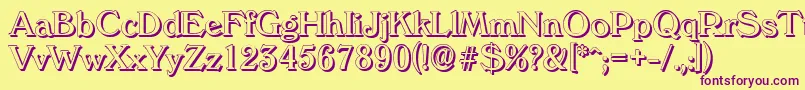 VeronashadowRegular-fontti – violetit fontit keltaisella taustalla