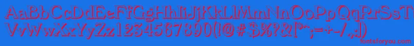 VeronashadowRegular Font – Red Fonts on Blue Background
