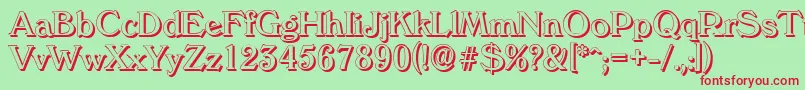 VeronashadowRegular Font – Red Fonts on Green Background