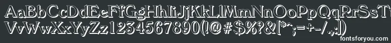 VeronashadowRegular-fontti – valkoiset fontit mustalla taustalla