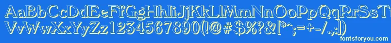 VeronashadowRegular Font – Yellow Fonts on Blue Background