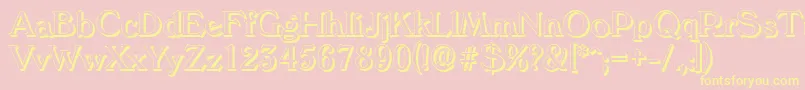 VeronashadowRegular-fontti – keltaiset fontit vaaleanpunaisella taustalla