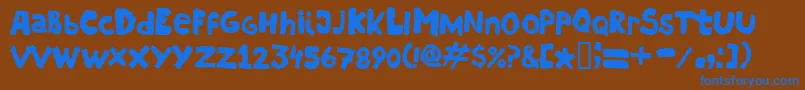 Hostias1.1Normal Font – Blue Fonts on Brown Background
