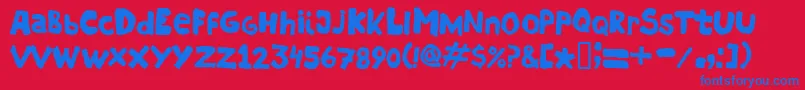 Hostias1.1Normal Font – Blue Fonts on Red Background